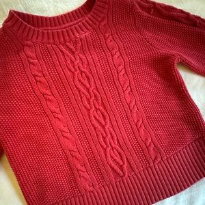 EUC Baby Gap 5 Toddler Red Cable Knit Sweater